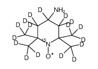 4-氨基-2,2,6,6-四甲基哌啶氧-D17,15N结构式
