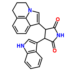 (3R,4R)-3-(5,6-二氢-4H-吡咯并[3,2,1-IJ]喹啉-1-基)-4-(1H-吲哚-3-基)吡咯烷-2,5-二酮结构式