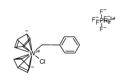 bis(cyclopentadienyl)benzylchlorotungsten hexafluorophosphate Structure