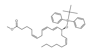 methyl 12(S)-[(tert-butyldiphenylsilyl)oxy]-5(Z),8,10(E),14(Z)-eicosatetraenoate结构式
