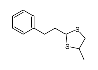4-methyl-2-(2-phenylethyl)-1,3-dithiolane结构式