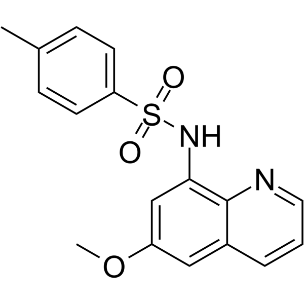 N-(6-甲氧-8-喹啉基)-P-对甲苯磺酰甲基亚硝酰胺结构式