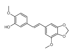 3'-hydroxy-3,4-methylenedioxy-4',5-dimethoxy-(E)-stilbene结构式