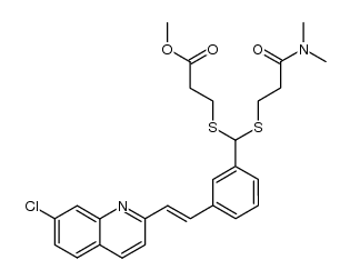 (E)-methyl 3-(((3-(2-(7-chloroquinolin-2-yl)vinyl)phenyl)((3-(dimethylamino)-3-oxopropyl)thio)methyl)thio)propanoate结构式