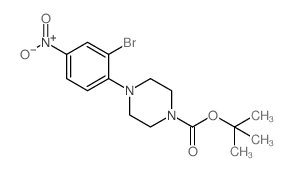 1-(4-BOC-哌嗪基)-2-溴-4-硝基苯结构式