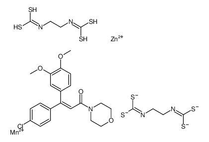 zinc,(E)-3-(4-chlorophenyl)-3-(3,4-dimethoxyphenyl)-1-morpholin-4-ylprop-2-en-1-one,manganese(2+),N-[2-(sulfidocarbothioylamino)ethyl]carbamodithioate Structure