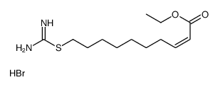 {[(8E)-10-Ethoxy-10-oxo-8-decen-1-yl]sulfanyl}(imino)methanaminiu m bromide Structure