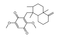 3-[[(1R,2S,4aS,8aS)-1,2,4a-trimethyl-5-methylidene-3,4,6,7,8,8a-hexahydro-2H-naphthalen-1-yl]methyl]-2,5-dimethoxycyclohexa-2,5-diene-1,4-dione结构式