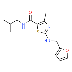 2-[(furan-2-ylmethyl)amino]-4-methyl-N-(2-methylpropyl)-1,3-thiazole-5-carboxamide structure
