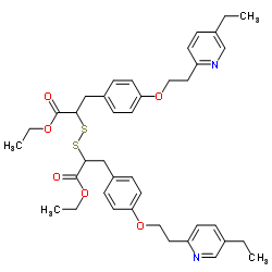 α-噻吩-4-[2-(5-乙基-2-吡啶基)乙氧基]苯丙酸乙基酯二硫化物结构式