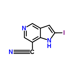 2-Iodo-1H-pyrrolo[3,2-c]pyridine-7-carbonitrile structure