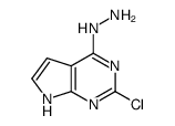 2-氯-4-肼基-7H-吡咯并[2,3-d]嘧啶结构式