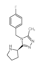 (R)-4-(4-氟苄基)-3-甲基-5-(吡咯烷-2-基)-4H-1,2,4-噻唑结构式