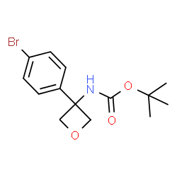 (3-(4-溴苯基)氧杂环丁烷-3-基)氨基甲酸叔丁酯结构式