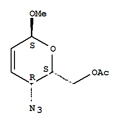 a-D-threo-Hex-2-enopyranoside,methyl 4-azido-2,3,4-trideoxy-, 6-acetate Structure