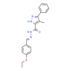 (E)-N-(4-ethoxybenzylidene)-4-methyl-3-phenyl-1H-pyrazole-5-carbohydrazide Structure