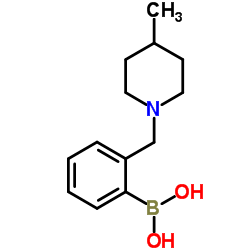 2-((4-甲基哌啶-1-基)甲基)苯基硼酸结构式