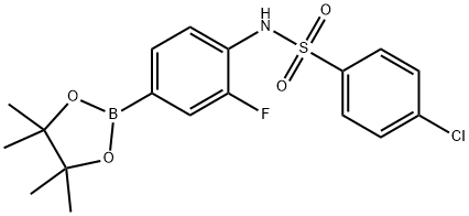 Pinacol 3-fluoro-4-(4-Chlorobenzenesulfonamide) phenylboronic acid Structure