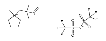 N-methyl-N-(2-aldimino-2-methyl-propyl)-pyrrolidinium bis(trifluoromethylsulfonimide)结构式