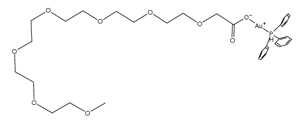 (triphenylphosphine)gold(I)(O2CCH2(OCH2CH2)6OCH3)结构式