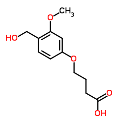 4-(4-羟甲基-3-甲氧基苯氧基)丁酸结构式