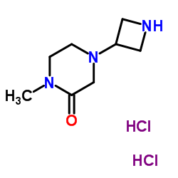 4-(氮杂环丁烷-3-基)-1-甲基哌嗪-2-酮二盐酸盐结构式