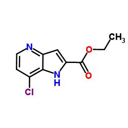 7-氯-1H-吡咯并[3,2-b]吡啶-2-羧酸乙酯结构式