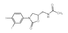 (S)-N-[3-(3-氟-4-碘-苯基)-2-氧代-唑烷-5-甲基]-乙酰氨结构式
