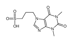 1,2,3,6-tetrahydro-1,3-dimethyl-2,6-dioxo-7H-purine-7-propanesulphonic acid structure
