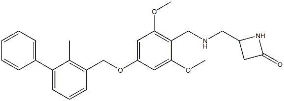 4-(((2,6-dimethoxy-4-((2-methyl-[1,1'-biphenyl]-3-yl)methoxy)benzyl)amino)methyl)azetidin-2-one Structure