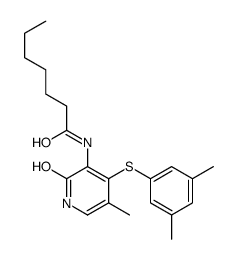 N-[4-(3,5-dimethylphenyl)sulfanyl-5-methyl-2-oxo-1H-pyridin-3-yl]heptanamide结构式