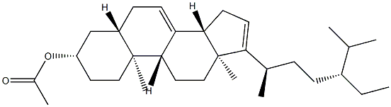 5α-Stigmasta-7,16-dien-3β-ol acetate结构式