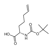 (2S)-2-(Boc-amino)-6-heptenoic acid Structure
