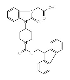 2-[3-[1-(9H-fluoren-9-ylmethoxycarbonyl)piperidin-4-yl]-2-oxobenzimidazol-1-yl]acetic acid Structure