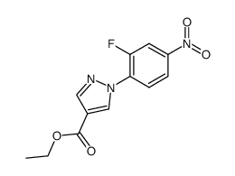 3-fluoro-1-nitro-4-(1H-4-carbethoxypyrazol-1-yl)benzene Structure