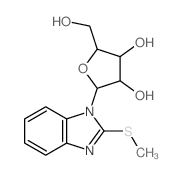 1H-Benzimidazole,2-(methylthio)-1-b-D-ribofuranosyl- Structure