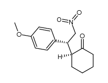 (S)-2-((R)-1-(4-methoxyphenyl-phenyl)-2-nitroethyl)-cyclohexanone结构式