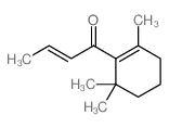 1-(2,6,6-三甲基环己-1-烯基)丁-2-烯-1-酮结构式