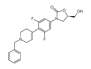 (5R)-3-(4-(1-Benzyl-1,2,5,6-tetrahydropyridin-4-yl)-3,5-difluorophenyl)-5-hydroxy-methyloxazolidin-2-one Structure
