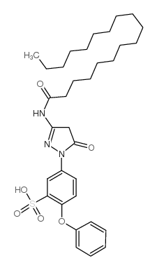 5-[4,5-二氢-5-羰基-3-[(1-羰基十八烷基)氨基]-1H-吡唑-1-基]-2-苯氧基苯磺酸结构式