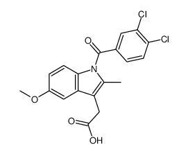 1-(3,4-二氯苯甲酰基)-5-甲氧基-2-甲基-1H-吲哚-3-乙酸结构式