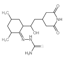 [[2-[2-(2,6-dioxo-4-piperidyl)-1-hydroxy-ethyl]-4,6-dimethyl-cyclohexylidene]amino]thiourea Structure