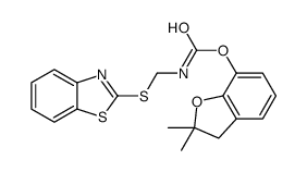 (2,2-dimethyl-3H-1-benzofuran-7-yl) N-(1,3-benzothiazol-2-ylsulfanylmethyl)carbamate Structure