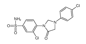 3-chloro-4-[3-(4-chlorophenyl)-5-oxoimidazolidin-1-yl]benzenesulfonamide Structure