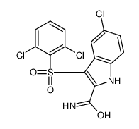 5-chloro-3-(2,6-dichlorophenyl)sulfonyl-1H-indole-2-carboxamide结构式