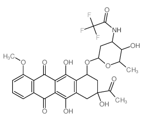 N-[6-[(3-acetyl-3,5,12-trihydroxy-10-methoxy-6,11-dioxo-2,4-dihydro-1H-tetracen-1-yl)oxy]-3-hydroxy-2-methyl-oxan-4-yl]-2,2,2-trifluoro-acetamide Structure