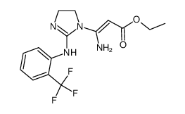 3-amino-3-[2-(2-trifluoromethyl-anilino)-4,5-dihydro-imidazol-1-yl]-acrylic acid ethyl ester结构式