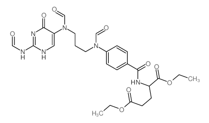 diethyl 2-[[4-[3-[(2-formamido-4-oxo-3H-pyrimidin-5-yl)-formyl-amino]propyl-formyl-amino]benzoyl]amino]pentanedioate Structure