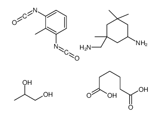 3-(aminomethyl)-3,5,5-trimethylcyclohexan-1-amine,1,3-diisocyanato-2-methylbenzene,hexanedioic acid,propane-1,2-diol Structure
