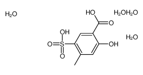2-hydroxy-4-methyl-5-sulfobenzoic acid,tetrahydrate Structure